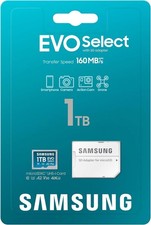 Samsung EVO Select microSD Memory Card  Adapter 1TB microSDXC Up to 160 MB/s