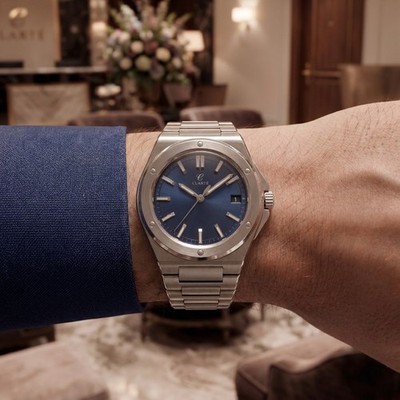 Men's Watch Blue Dial Seiko NH35 Automatic Stainless Steel CLARTÉ Luxury