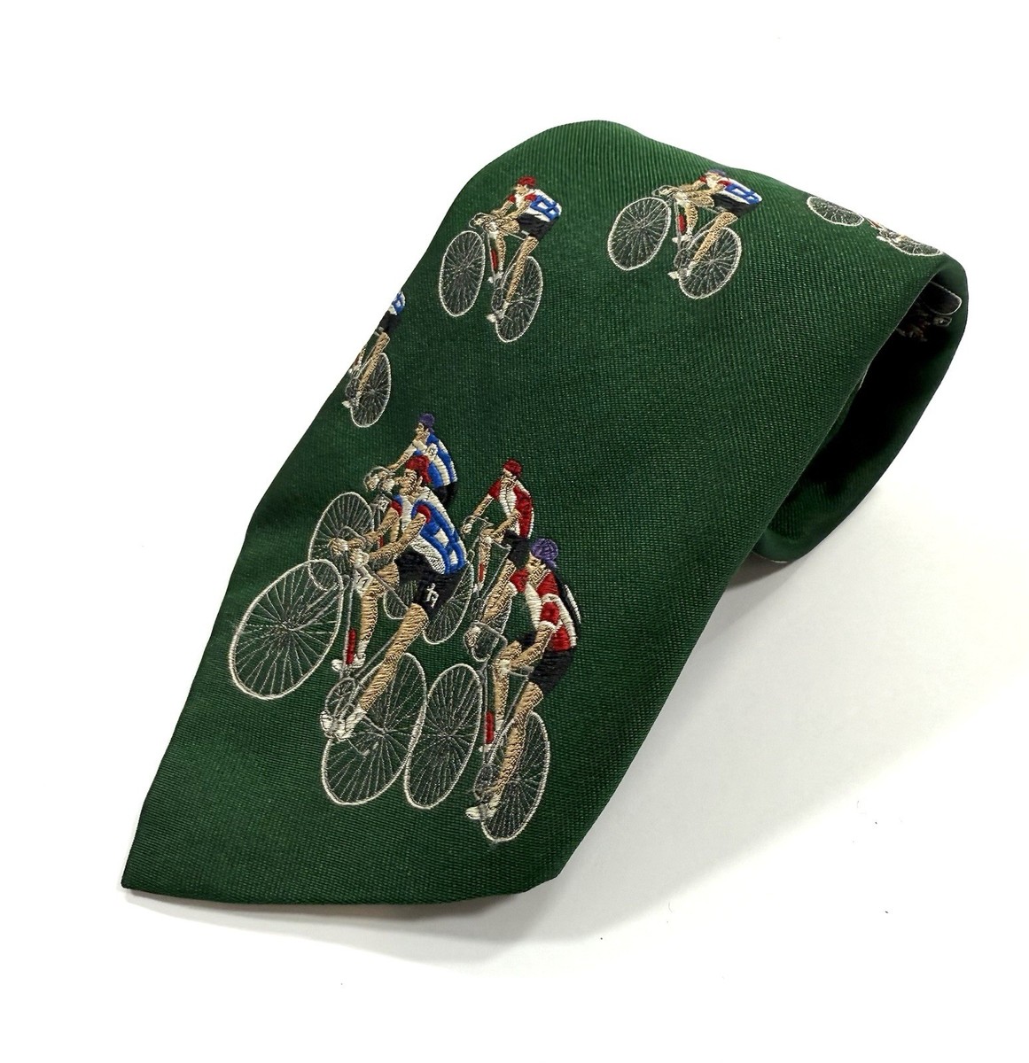 Vintage Polo Ralph Lauren Mens Handmade Silk Tie Cyclist Bike