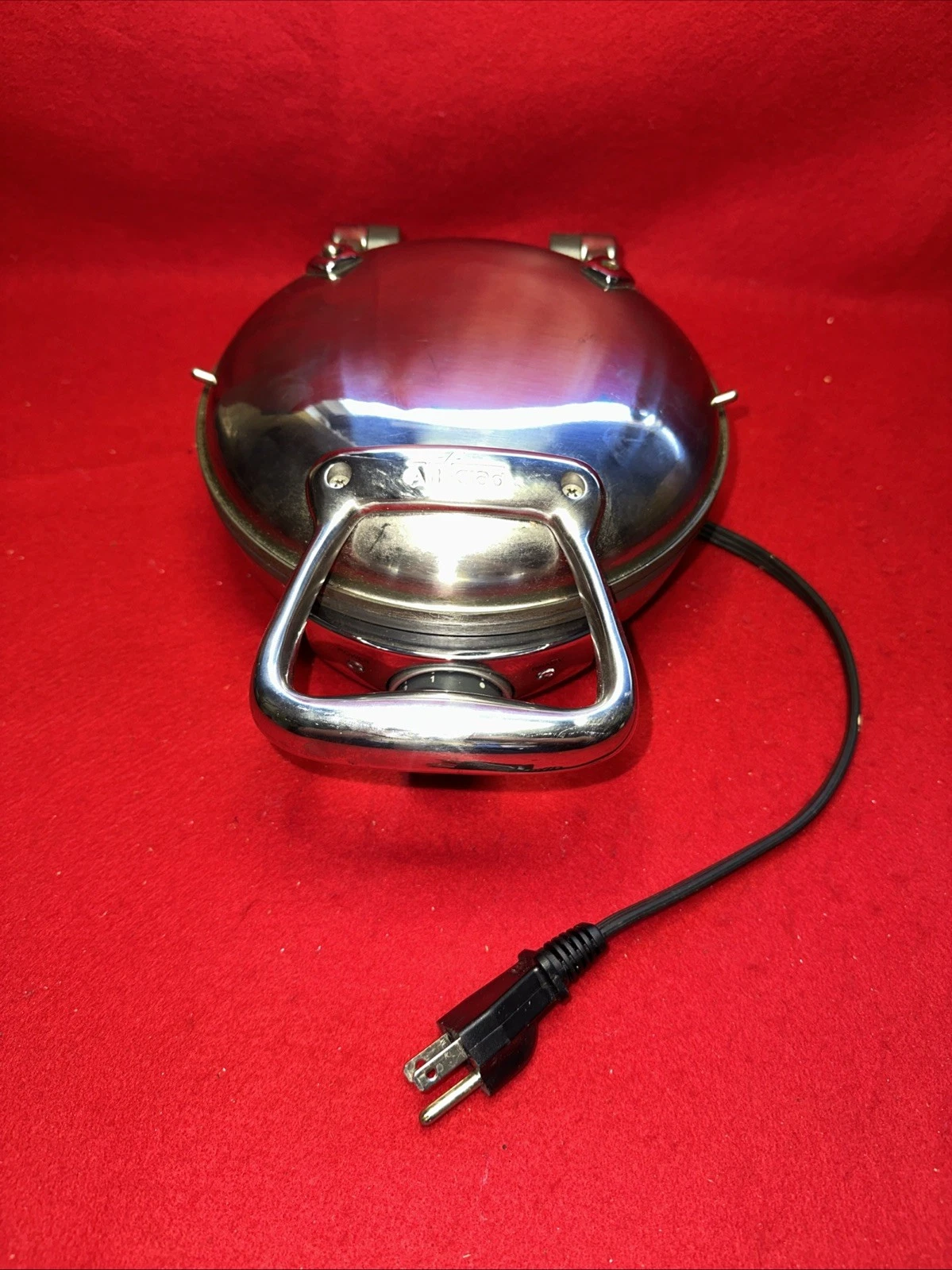 All Clad Waffler 1 Waffle Maker 6071 Stainless Steel Round Iron Tested Working