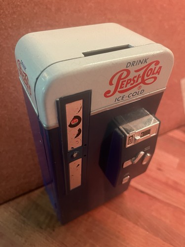 Pepsi Ice-Cold Vending Machine Bank Blue White Soda Theme