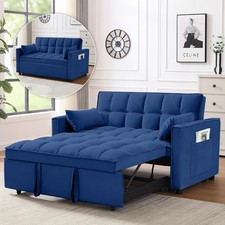 55'' Convertible Futon Sofa Bed Loveseat Sleeper Sofa Couch w/Pull-Out Sofa Bed