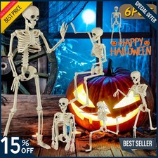 6 Packs Skeleton Halloween Decorations Outdoor with 16" Full Body Posable, NEW 