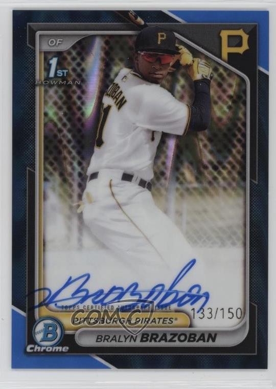 2024 Bowman Chrome Prospect Blue Refractor /150 Bralyn Brazoban #CPA-BB Auto 2wc
