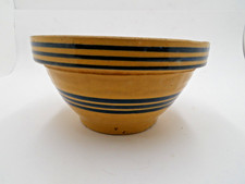 Vintage Yelloware Blue Striped Bowl