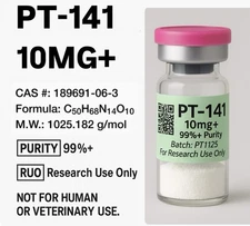 PT-141 10mg+ 99%+  Purity Lyophilized Peptide Powder Vial Janoshik Jano Tested