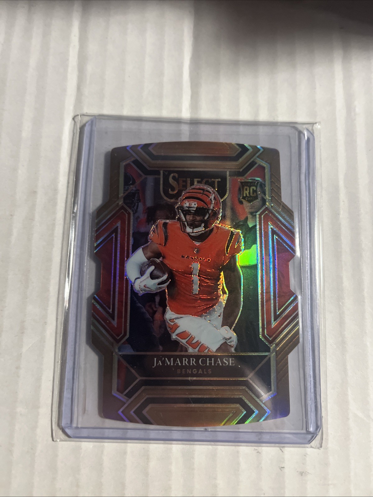 2021 Panini Select Club Level Ja'Marr Chase #247 Copper Prizm Die-Cut /199 (RC)