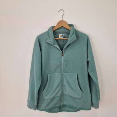 WEIRD FISH Reißverschluss Fleece grün blau Damen UK 14 Freizeit Taschen