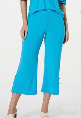 NWT Curations X Debbie Denmon Crop Flare Pant Aquarius Women s Medium USA Made