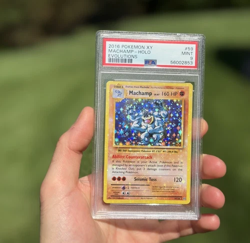 Machamp 59/108 HOLO BLEED PSA 9 Pokemon XY Evolutions See Video)