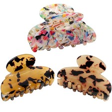 Medium Hair Claw Clips for Women   1 Count Pack of 3 , Tortoise Shell