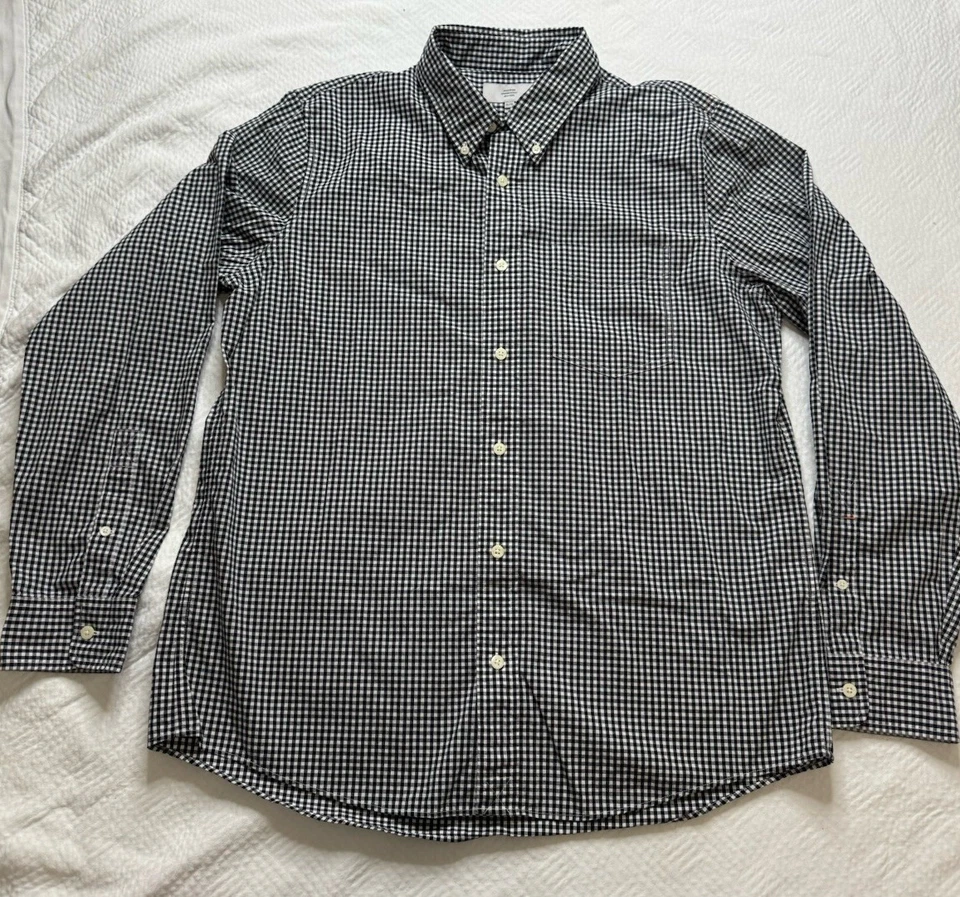 Jack Spade Button Down Shirt Men XL Bleeker Street Black White Gingham Plaid - Image 2 of 4