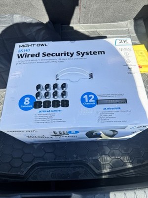 Night Owl FTD4-81-8L 12 Channel 8 Camera Wired 2K 1TB DVR Security System -White