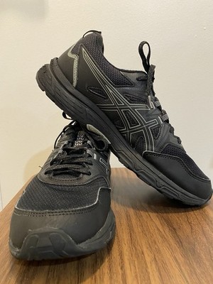 Asics Gel-Venture 8 Shoes Mens Size 9 Black Gray Trail Running Sneakers comfort