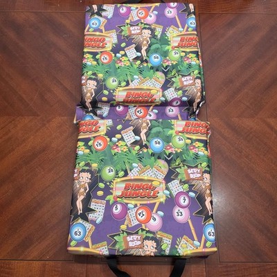 Betty Boop Seat Cushion Purple Bingo Jungle Folding Stadium Pad USA Comfort