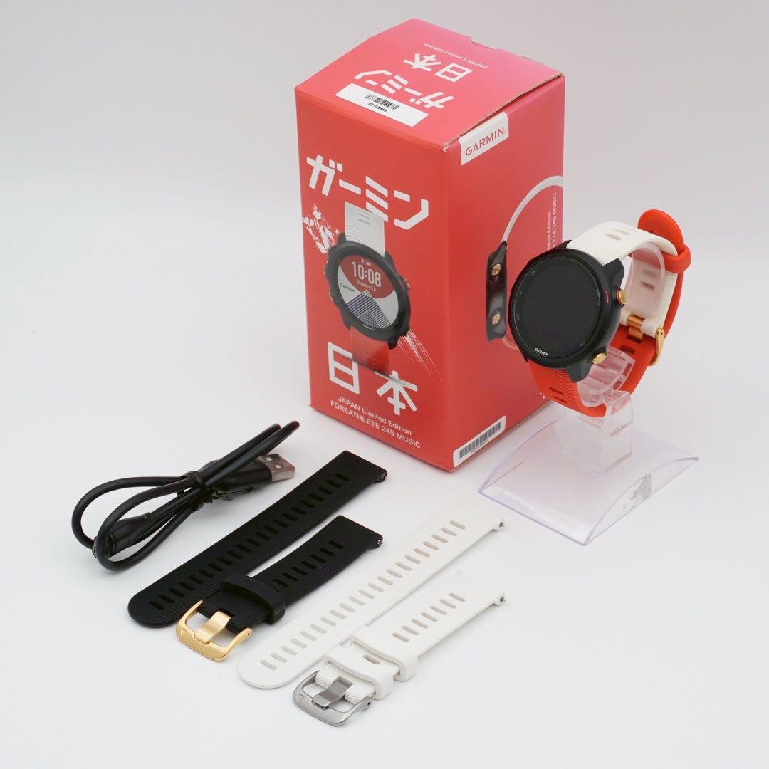 Garmin Forerunner 245 Music GPS Smartwatch Orange White with USB Band Pre-Owned