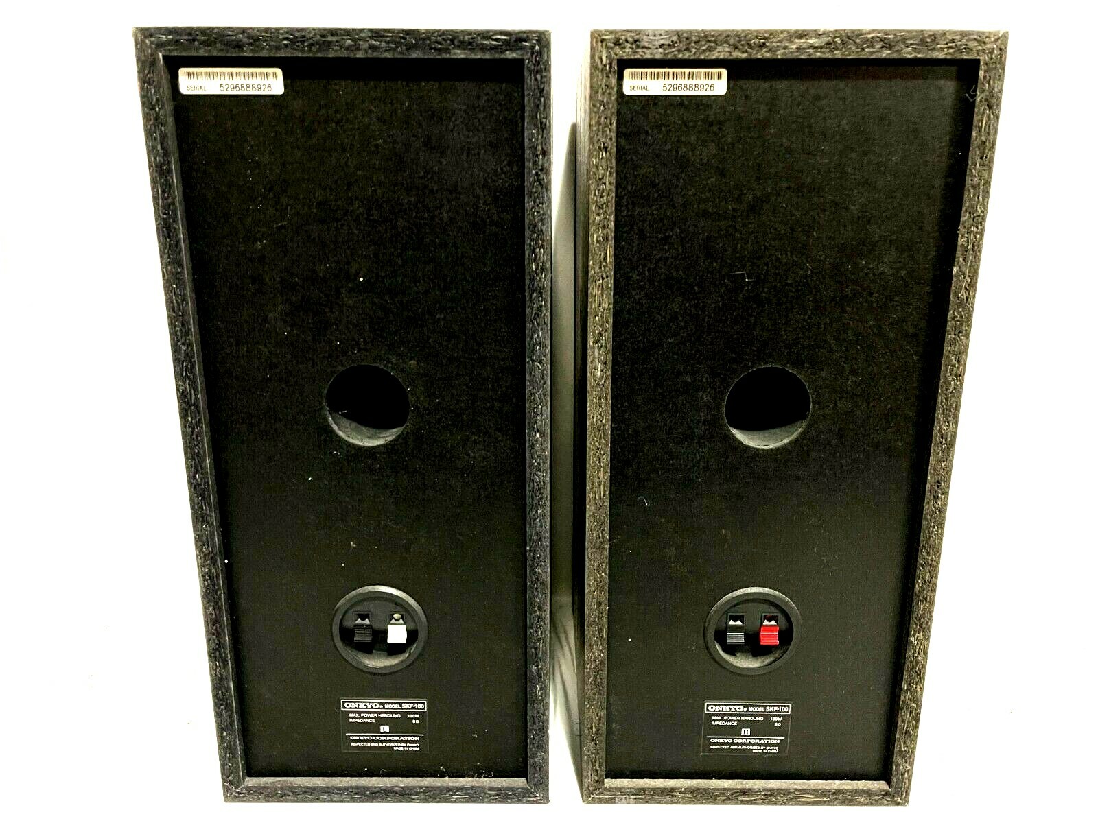 ONKYO SKF-100 Pair Of Left & Right Speakers 100W Black Wood 16 1/2"T x 7 1/2"W