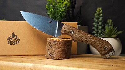QSP Workaholic - N690 - Braunes Micarta - Feststehendes Messer