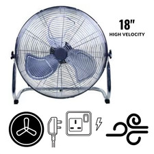 NEW! 18" Chrome High Velocity Industrial 3 Speed Free Standing Large Gym Fan