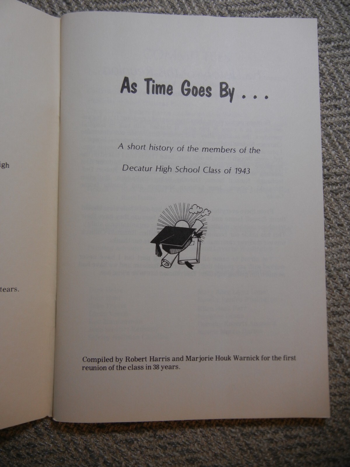 Decatur High School Class of 1943 50th Year Reunion Book - Decatur ...