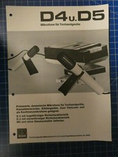 AKG D4 & D5 Microphones for Tape Recorders Information Sheet H-6264