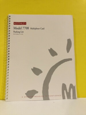 Keithley PA-744 Model 7708 Multiplexer Card Packing List