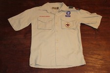 Boy Scouts of America BSA Youth Shirt Tan Medium Short Sleeve
