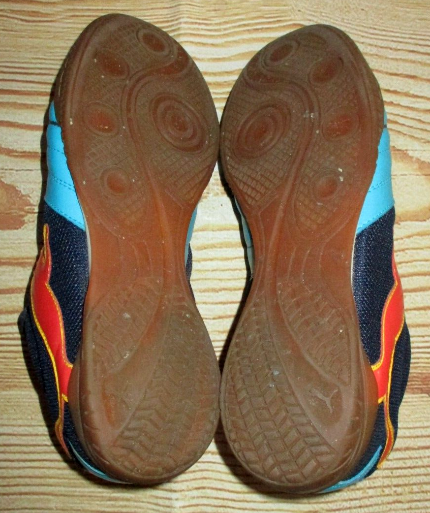 MENS PUMA POWERCAT 4.12 SALA BLUE INDOOR SOCCER SHOES SIZE 8  display picture 1