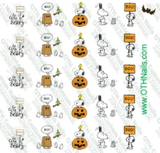 Snoopy Halloween Waterslide Nail Decals Set of 25 Salon Quality