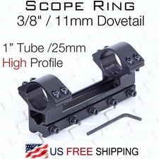 Rifle Scope Mount 3/8 inch 11mm Dovetail 1 inch 25.4mm ring High Profile
