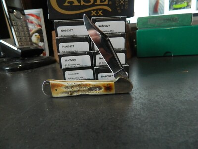 【シマウマ】K刻印あり ファイアオパール タイタックピン ケース付き 金 CASE XX MODEL# 65327 6.5 BONE STAG HANDLE MINI COPPERLOCK 3.63