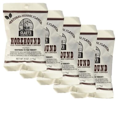 Claeys Horehound Hard Candy 6 Ounce - 5 Pack Old Fashioned Flavor