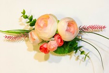 1 Pc Of Rose Flower Artificial Silk Flower Bridal Wedding Hair Clip Pink