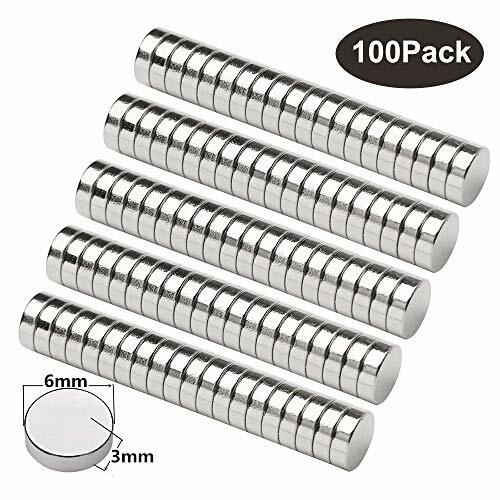 HHOOMY - Magneti al neodimio, 6 x 3 mm, magneti Rotondi per Frigorifero, (u9V)