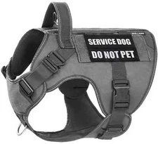DNALLRINO Tactical Dog Harness for Large Dogs, Heavy Duty Dog Harness with Ha