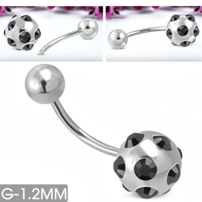 Edelstahl Piercing Bauchnabel G-1.2 mm Banane Barbell Zirkonia belly y-qpc129