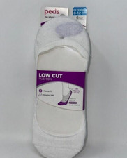 Peds Women's Cushion Low Cut Liner Socks,Shoe Size 8-12, 6 Pairs