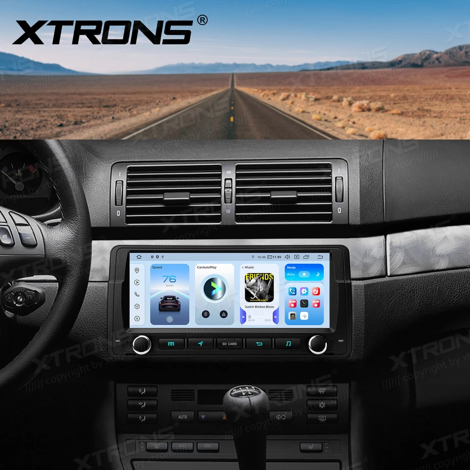 Radio estéreo GPS para automóvil 8,8" Android 14 Qualcomm 8 núcleos 8+256 GB para BMW E46 DTS DSP Foto 3 de 4