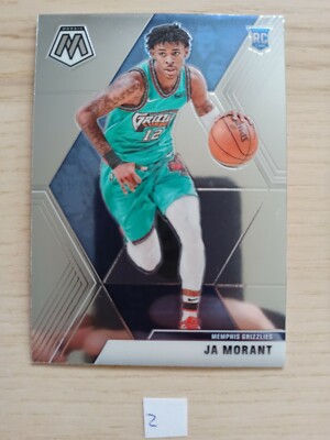 Ja Morant 2019-20 Panini Mosaic Base RC #219 Retro Grizzlies Jersey Rookie #2