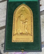 MÉDAILLE PLAQUE OEUVRE DES ORPHELINS D'AUTEUIL L'ADOPTION BRONZE SIGNÉ BECKER