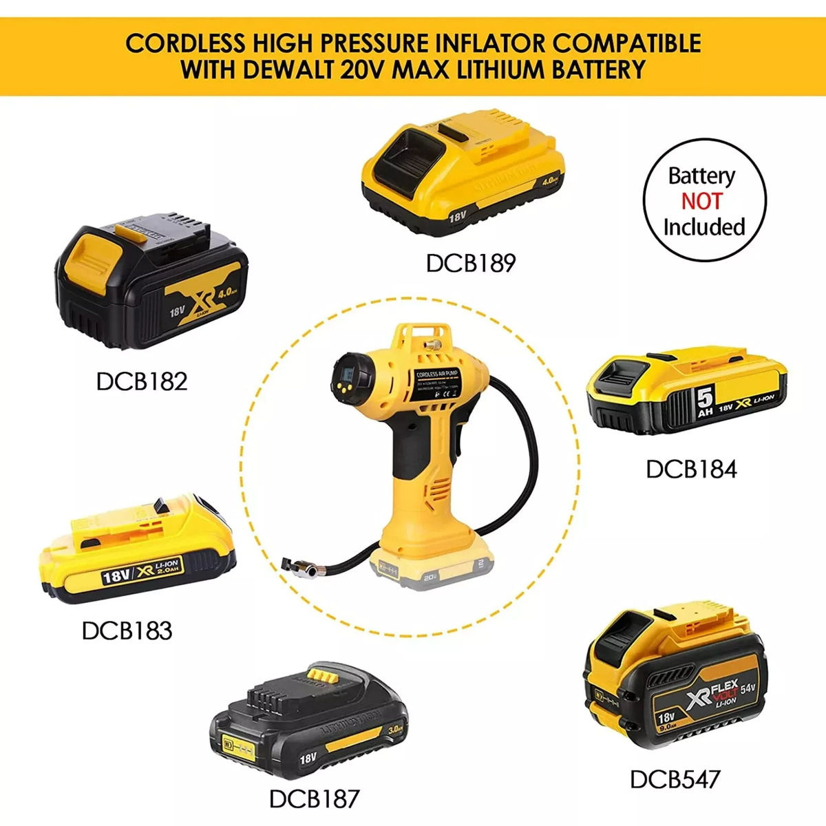 Battery Dewalt High Pressure Inflator Dewalt 20v Battery Cordless