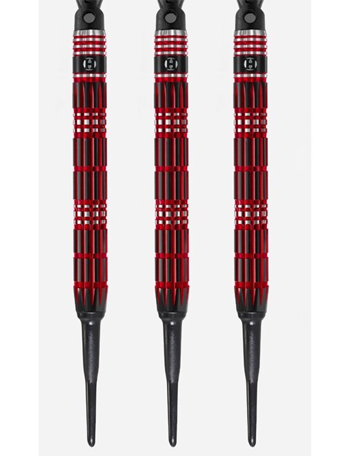 Jeu fléchettes Harrows Red Horizon 18g avec trois fléchettes complètes noires et rouges