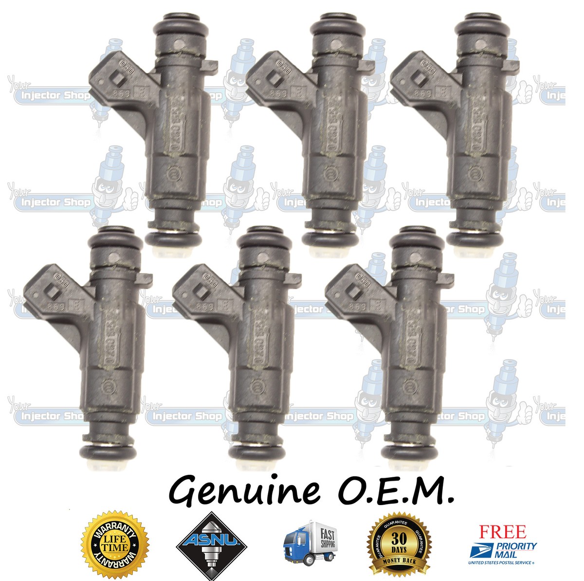 Reman Genuine Mercedes Benz C280 E320 CLK320 OEM 6x Fuel Injectors