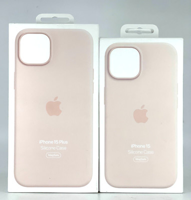 OEM Genuine Apple MagSafe Silicone Case For iPhone 15 / 15 Plus - Light Pink