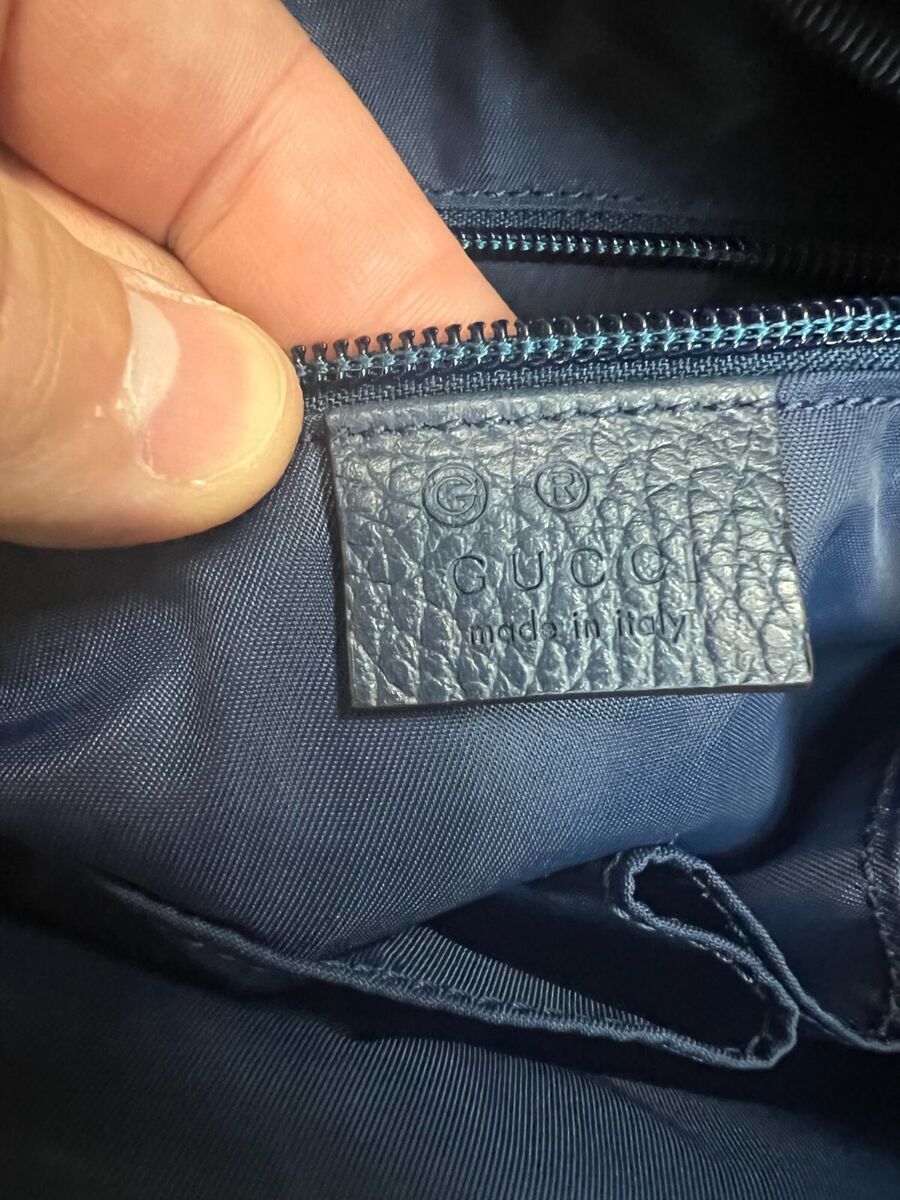 Gucci Large Blue Nylon GG Backpack Travel Backpack - 510336 Gucci Large Blue Nylon GG Backpack Travel Backpack - 510336