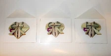 3 Origami Folded $5 Bill Hearts Gift Toppers in Handmade White Envelopes