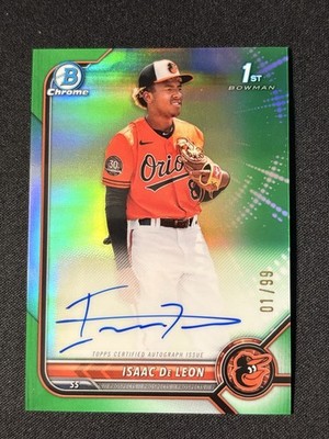 2022 Bowman Chrome - Prospect Autographs Isaac De Leon #CPA-ID Green  /99