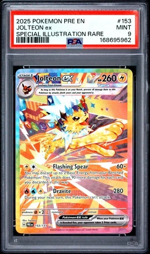 5962 Jolteon ex 2025 Pokemon Prismatic Evolutions #153/131 SIR PSA 9
