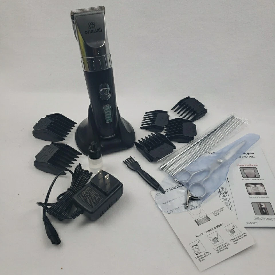 Pet Grooming Kit Cordless Electric Hair Clipper Set Dog Cat + Free Nail Clippers