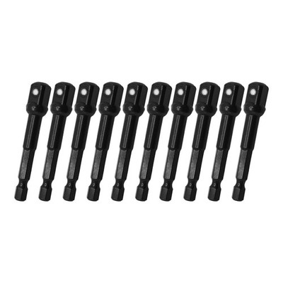 10Pcs Impact Socket Adapter, 1/4'' Hex Shank to 3/8'' Square Socket Extension D...